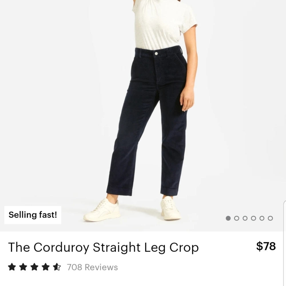 Everlane corduroy straight leg crop